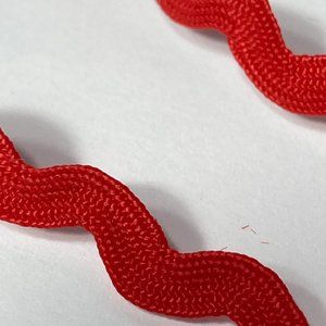 Red Ric Rac Trim Ribbon Offray 12 Rolls Craft Scrapbook Card Making Gifts Wavy